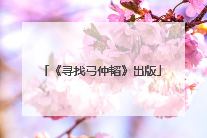《寻找弓仲韬》出版