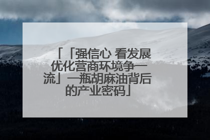 「强信心 看发展 优化营商环境争一流」一瓶胡麻油背后的产业密码