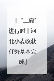 “三夏”进行时丨河北小麦收获任务基本完成