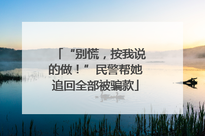 “别慌，按我说的做！”民警帮她追回全部被骗款