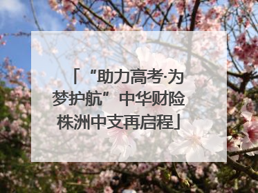 “助力高考·为梦护航”中华财险株洲中支再启程