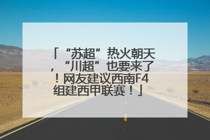 “苏超”热火朝天，“川超”也要来了！网友建议西南F4组建西甲联赛！