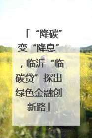 “降碳”变“降息”，临沂“临碳贷”探出绿色金融创新路