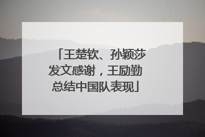 王楚钦、孙颖莎发文感谢，王励勤总结中国队表现