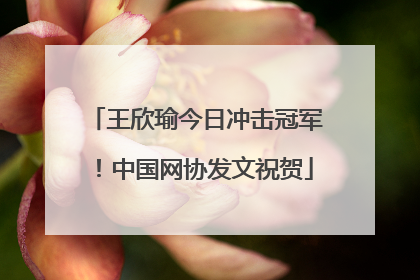 王欣瑜今日冲击冠军！中国网协发文祝贺