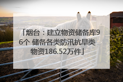 烟台：建立物资储备库96个 储备各类防汛抗旱类物资186.52万件