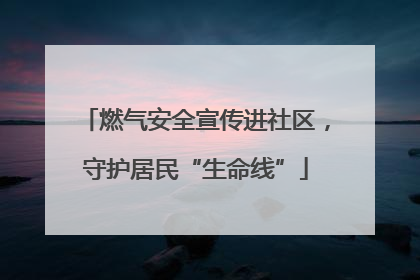 燃气安全宣传进社区，守护居民“生命线”
