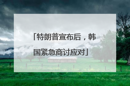 特朗普宣布后，韩国紧急商讨应对
