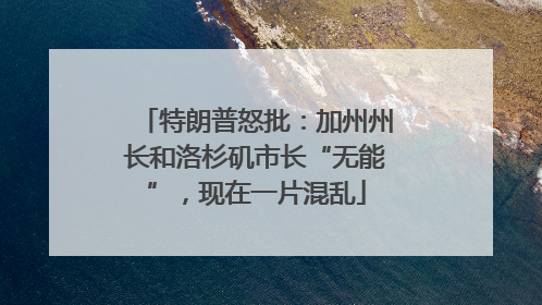 特朗普怒批：加州州长和洛杉矶市长“无能”，现在一片混乱