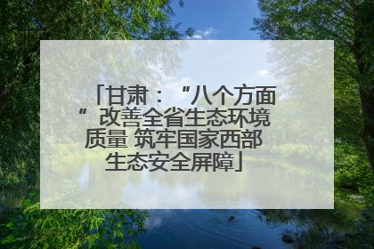 甘肃：“八个方面”改善全省生态环境质量 筑牢国家西部生态安全屏障