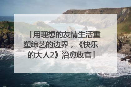 用理想的友情生活重塑综艺的边界，《快乐的大人2》治愈收官