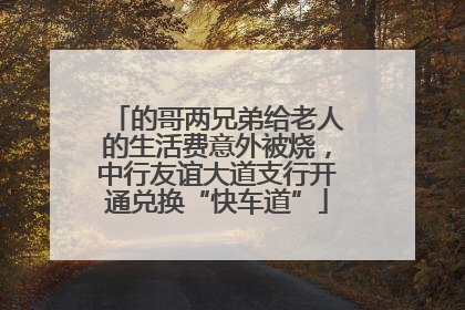 的哥两兄弟给老人的生活费意外被烧，中行友谊大道支行开通兑换“快车道”