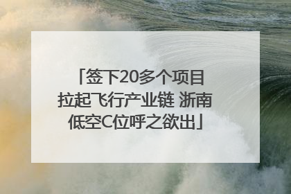 签下20多个项目 拉起飞行产业链 浙南低空C位呼之欲出
