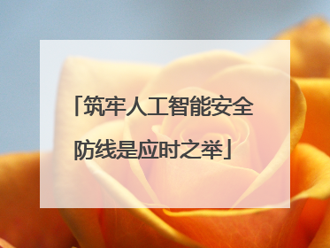 筑牢人工智能安全防线是应时之举