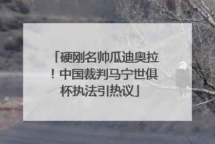 硬刚名帅瓜迪奥拉！中国裁判马宁世俱杯执法引热议