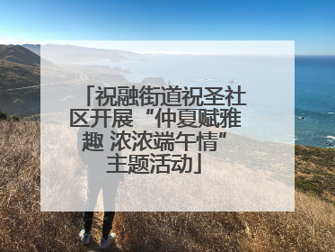 祝融街道祝圣社区开展“仲夏赋雅趣 浓浓端午情”主题活动