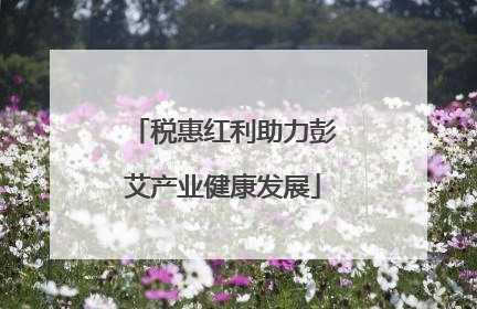 税惠红利助力彭艾产业健康发展