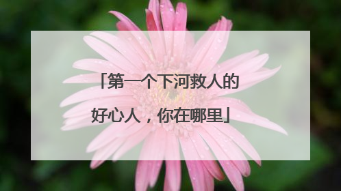 第一个下河救人的好心人，你在哪里