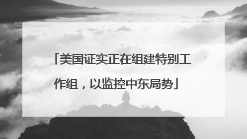 美国证实正在组建特别工作组，以监控中东局势