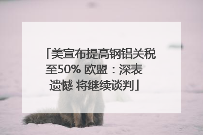 美宣布提高钢铝关税至50% 欧盟：深表遗憾 将继续谈判