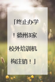 终止办学！德州3家校外培训机构注销！