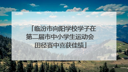 临汾市向阳学校学子在第二届市中小学生运动会田径赛中喜获佳绩