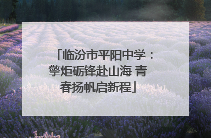 临汾市平阳中学：擎炬砺锋赴山海 青春扬帆启新程