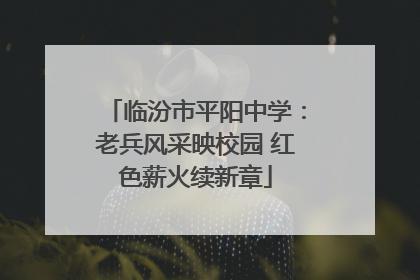 临汾市平阳中学：老兵风采映校园 红色薪火续新章
