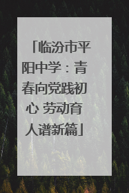 临汾市平阳中学：青春向党践初心 劳动育人谱新篇