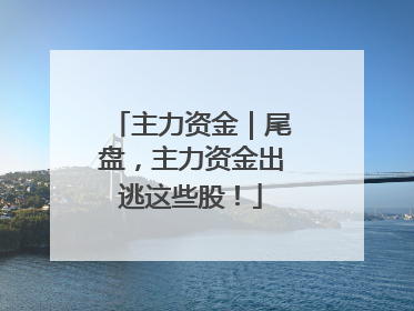 主力资金｜尾盘，主力资金出逃这些股！