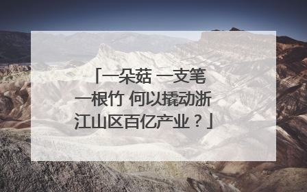 一朵菇 一支笔 一根竹 何以撬动浙江山区百亿产业？