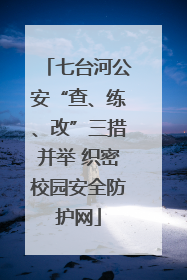 七台河公安“查、练、改”三措并举 织密校园安全防护网