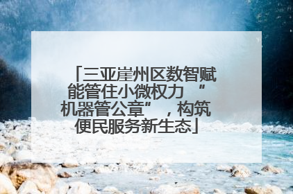 三亚崖州区数智赋能管住小微权力 “机器管公章”，构筑便民服务新生态