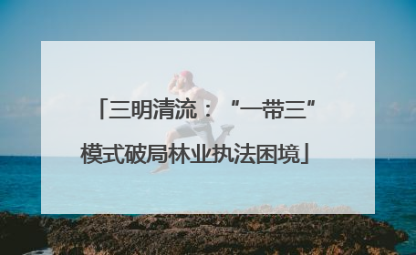 三明清流：“一带三”模式破局林业执法困境