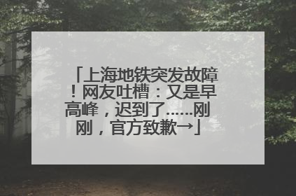 上海地铁突发故障！网友吐槽：又是早高峰，迟到了……刚刚，官方致歉→