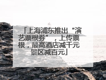 上海浦东推出“演艺票根券”，上传票根，最高酒店减千元景区减百元