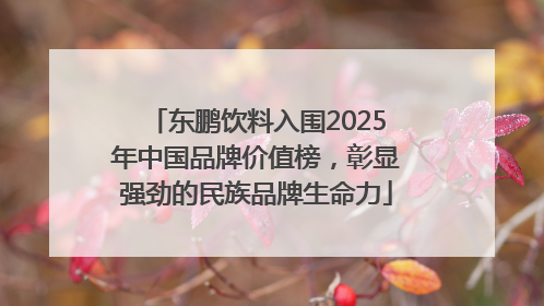 东鹏饮料入围2025年中国品牌价值榜，彰显强劲的民族品牌生命力