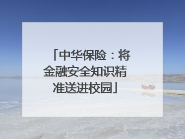 中华保险：将金融安全知识精准送进校园