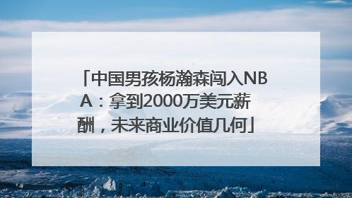 中国男孩杨瀚森闯入NBA：拿到2000万美元薪酬，未来商业价值几何