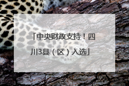 中央财政支持！四川3县（区）入选