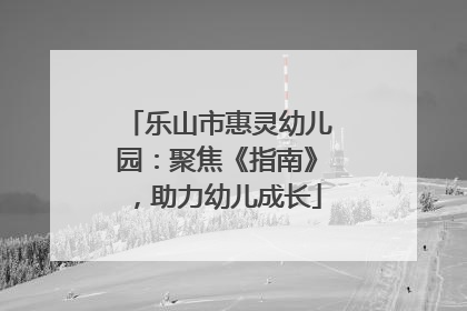 乐山市惠灵幼儿园：聚焦《指南》，助力幼儿成长