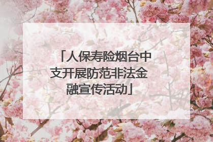 人保寿险烟台中支开展防范非法金融宣传活动
