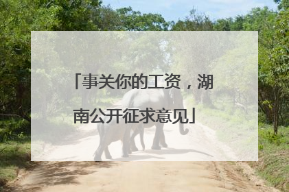 事关你的工资，湖南公开征求意见