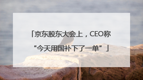 京东股东大会上，CEO称“今天用国补下了一单”