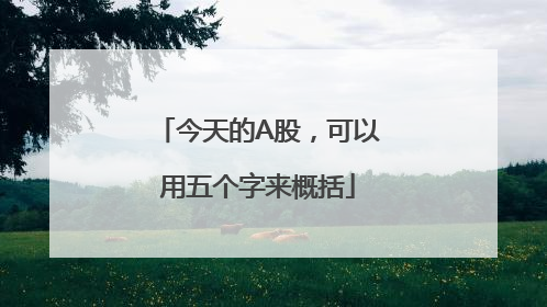 今天的A股，可以用五个字来概括