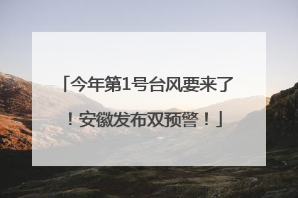 今年第1号台风要来了！安徽发布双预警！