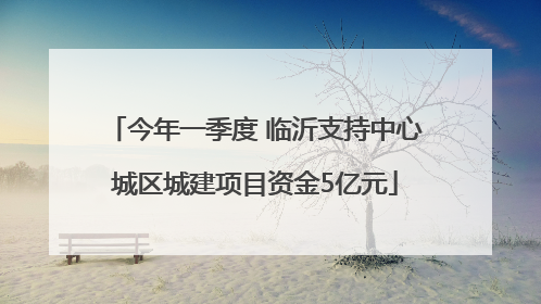 今年一季度 临沂支持中心城区城建项目资金5亿元