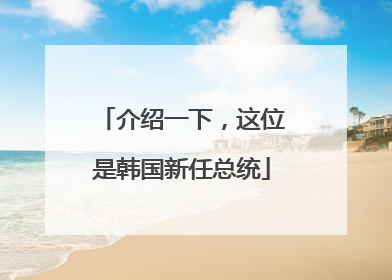 介绍一下，这位是韩国新任总统