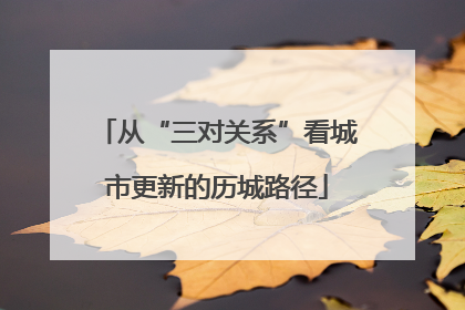 从“三对关系”看城市更新的历城路径