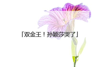 双金王！孙颖莎哭了